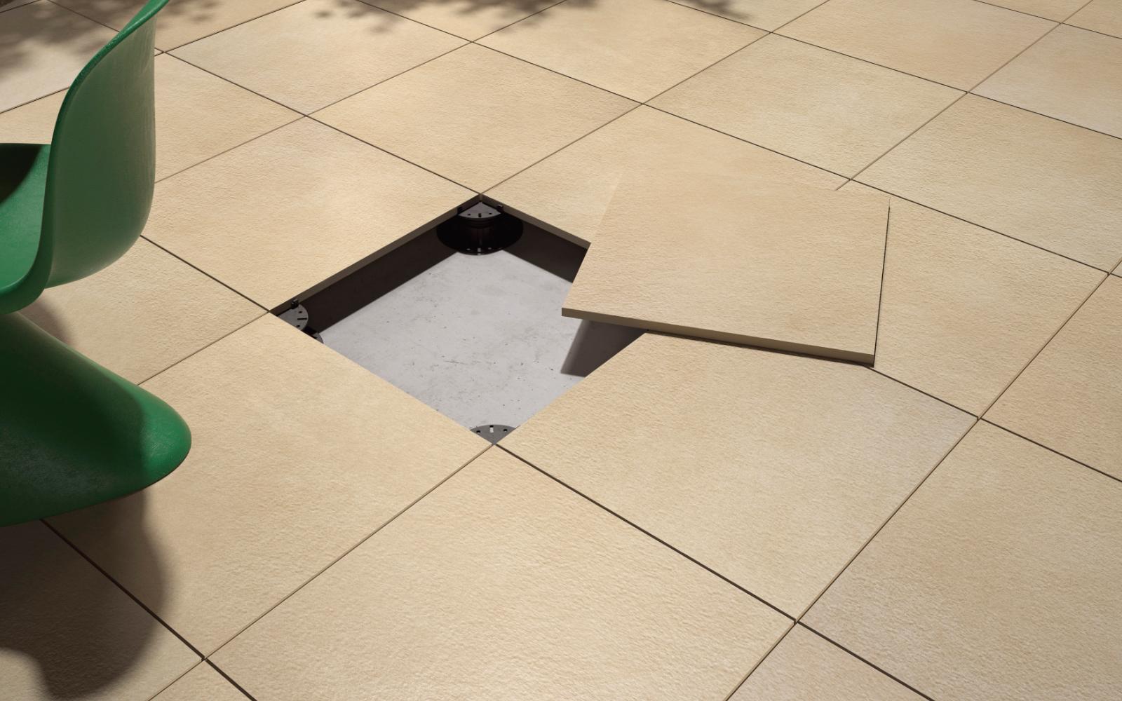 Fliesenaustausch durch Verlegung auf Stelzlagern möglich